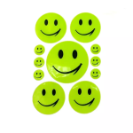 Reflective Helmet Stickers - Fluorescent Yellow Reflective PVC Smile Stickers